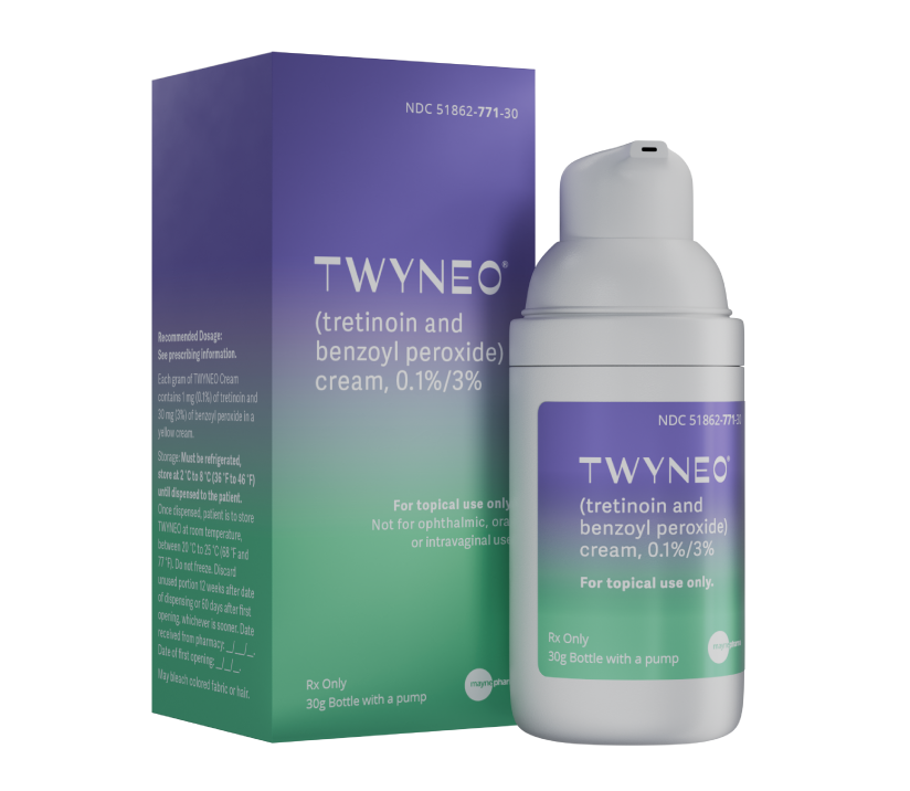 Hand with Twyneo cream on a finger